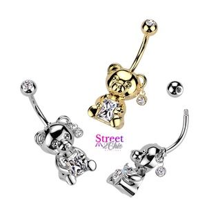 Street Chic Bear Belly Rings - Silver and Gold